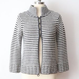 TALBOTS Merino/Angora Striped Cropped Cardigan SP